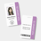Foto, Bar, Logo, Name Lila Ausweis (Vorder- & Rückseite)