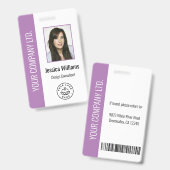 Foto, Bar, Logo, Name Lila Ausweis (Vorder- & Rückseite)