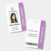 Foto, Bar, Logo, Name Lila Ausweis (Front & Back)