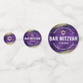 Foto Bar Mitzvah Lila Wasserfarben Konfetti (Rückseiten)