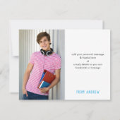 FOTO BAR MITZVAH MUSIK Vielen Dank Graue Aqua Dankeskarte (Rückseite)