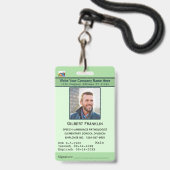 Foto Bar Name-Code Logo Benutzerdefinierte ID Ausweis (Vorderseite mit Lanyard)
