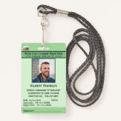 Foto Bar Name-Code Logo Benutzerdefinierte ID Ausweis (Vorderseite mit Schlüsselband)