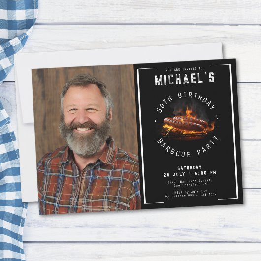 Foto Barbecue 50. Geburtstagsparty Einladung