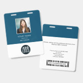 Foto-Barcode-Geschäftslogo für Firmenmitarbeiter Ausweis (Vorder- & Rückseite)