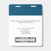 Foto-Barcode-Geschäftslogo für Firmenmitarbeiter Ausweis (Rückseite)