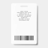 Foto-BarCode-Logo Botanischer Name Ausweis (Rückseite)