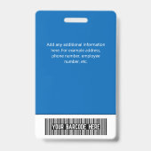 Foto-Barcode-Logo Firmenname Unternehmen Ausweis (Rückseite)