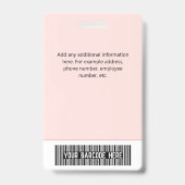 Foto-Barcode-Logo Firmenname Unternehmen Ausweis (Rückseite)