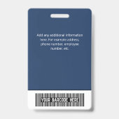 Foto-Barcode-Logo Firmenname Unternehmen Ausweis (Rückseite)
