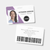Foto-Barcode-Logos für Firmenmitarbeiter Moderne A Ausweis (Vorder- & Rückseite)