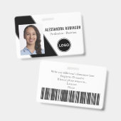 Foto-Barcode-Logos für Firmenmitarbeiter Moderne A Ausweis (Vorder- & Rückseite)