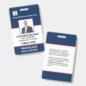 Foto-Barcode-Name-Schulmitarbeiter individuell Ausweis (Vorder- & Rückseite)
