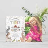 Foto Barnyard Farm 3. Geburtstag Einladung (Stehend Vorderseite)