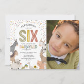 Foto Barnyard Farm 6. Geburtstag Einladung (Vorderseite)