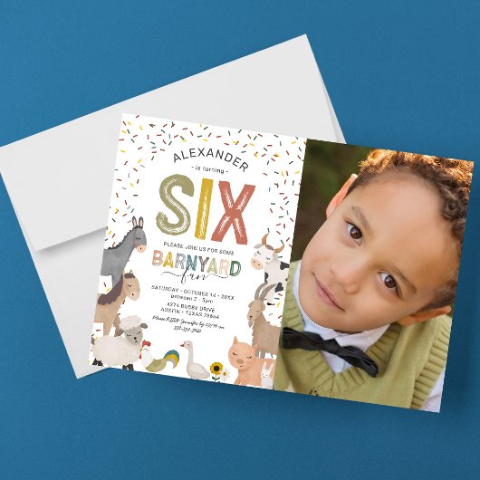 Foto Barnyard Farm 6. Geburtstag Einladung