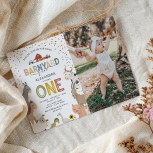 Foto Barnyard Farm Erster Geburtstag Einladung