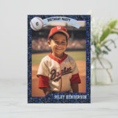 Foto Baseball Cards Geburtstagsparty Einladung (Stehend Vorderseite)