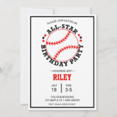 Foto Baseball Cards Geburtstagsparty Einladung (Rückseite)