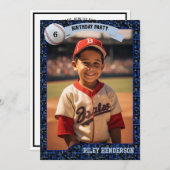 Foto Baseball Cards Geburtstagsparty Einladung (Vorne/Hinten)