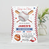 Foto Baseball Einladung zum Geburtstag (Stehend Vorderseite)