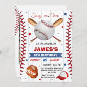 Foto Baseball Einladung zum Geburtstag (Vorne/Hinten)
