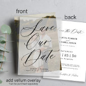 Foto Basiskarte für Vellum Hochzeit speichern Sie Save The Date