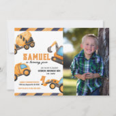 Foto Bau Lkw Geburtstag Einladung (Vorderseite)