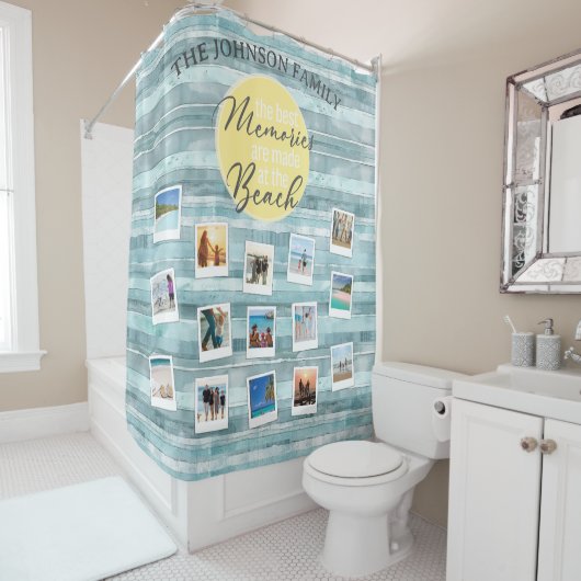 Foto Beach Costal gestreift Duschvorhang (Beispiel)