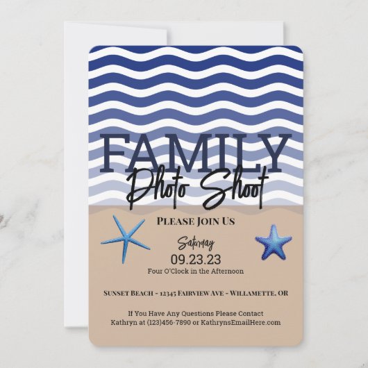 Foto "Beach" Einladung (Vorderseite)