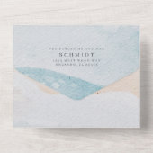 Foto Beach Hochzeit mit tropischer Blume All In One Einladung (Rückseite)