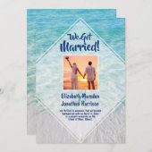 Foto Beach Just Married Ankündigung Empfang (Vorne/Hinten)