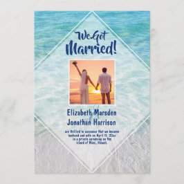 Foto Beach Just Married Ankündigung Empfang