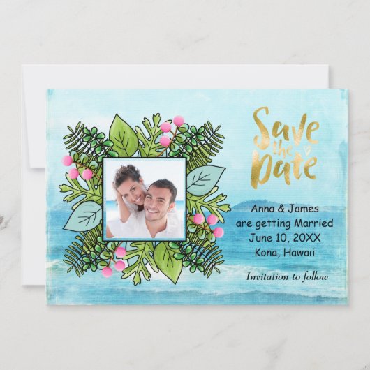 Foto Beach Wedding Save the Date (Vorderseite)
