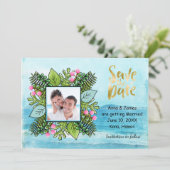 Foto Beach Wedding Save the Date (Stehend Vorderseite)