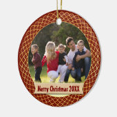 Foto | Bearbeitbarer Text Rot und Gold Keramikornament (Links)