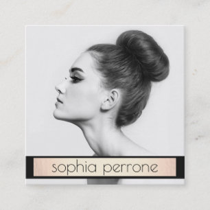 Foto Beauty Salon Fotokarte hinzufügen Quadratische Visitenkarte