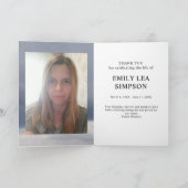 Foto Beerdigung Beileid Danke, dass Sie geklappte  Dankeskarte (Innenseite)