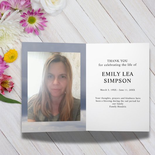 Foto Beerdigung Beileid Danke, dass Sie geklappte  Dankeskarte