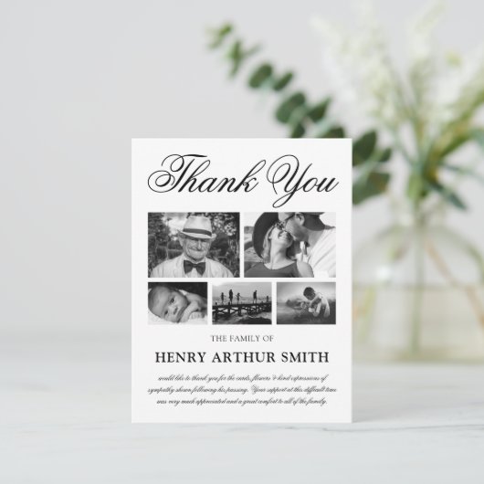 Foto Beerdigung Danke | Memorandum Service Card (Stehend Vorderseite)