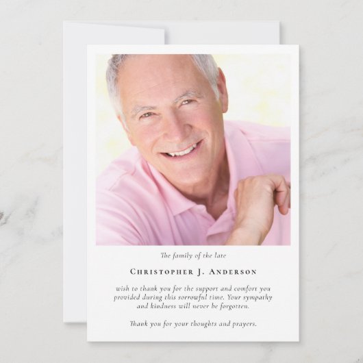 Foto Beerdigung Dankeschön Karte (Vorderseite)