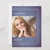 Foto Beerdigung Einladung Blue Imitats Metallic (Vorderseite)