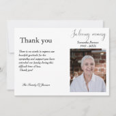 Foto Beerdigung Feier des Lebens Dankeschön Karte (Vorderseite)