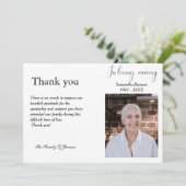 Foto Beerdigung Feier des Lebens Dankeschön Karte (Stehend Vorderseite)