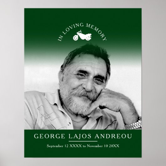 Foto-Beerdigung für Motorräder Poster (Vorne)