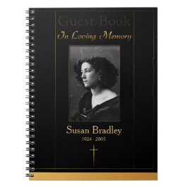 Foto Beerdigung Gästebuch mit Goldrohrleitung + Kr Notizblock