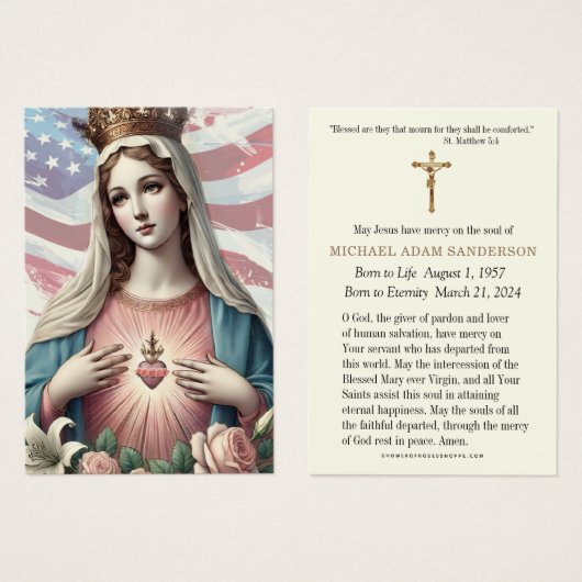 Foto-Beerdigung-Gedächtnis Beileid American Flag (Vorne & Hinten)