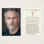 Foto Beerdigung Gedenkkarte Beileid Gebet Karte (Vorne & Hinten)