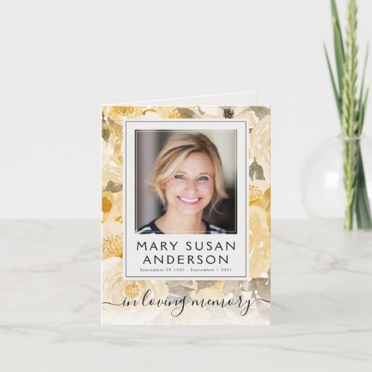 Foto-Beerdigung Gedenkkarte Dankeschön Karte (Vorderseite)