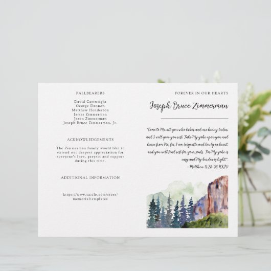 Foto-Beerdigung-Gedenkprogramm Bifold (Stehend Vorderseite)